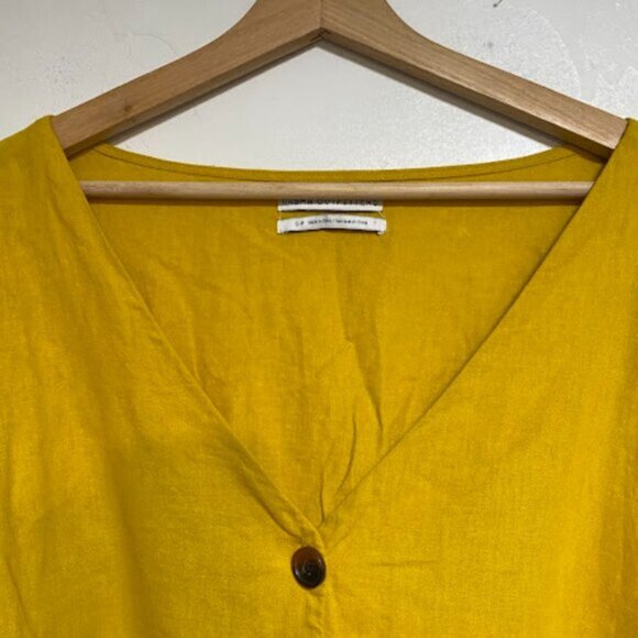 URBAN OUTFITTERS Mustard Yellow Women's Top Blouse Size S-P - Picture 7 of 9